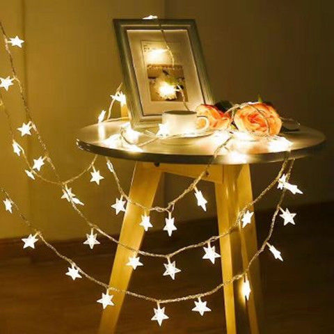 LED Twinkle Light Starry Lighting Chain Bedroom Decorations Arrangement Ins Room Decorations Small Night Lamp Colored Light Net Red Light