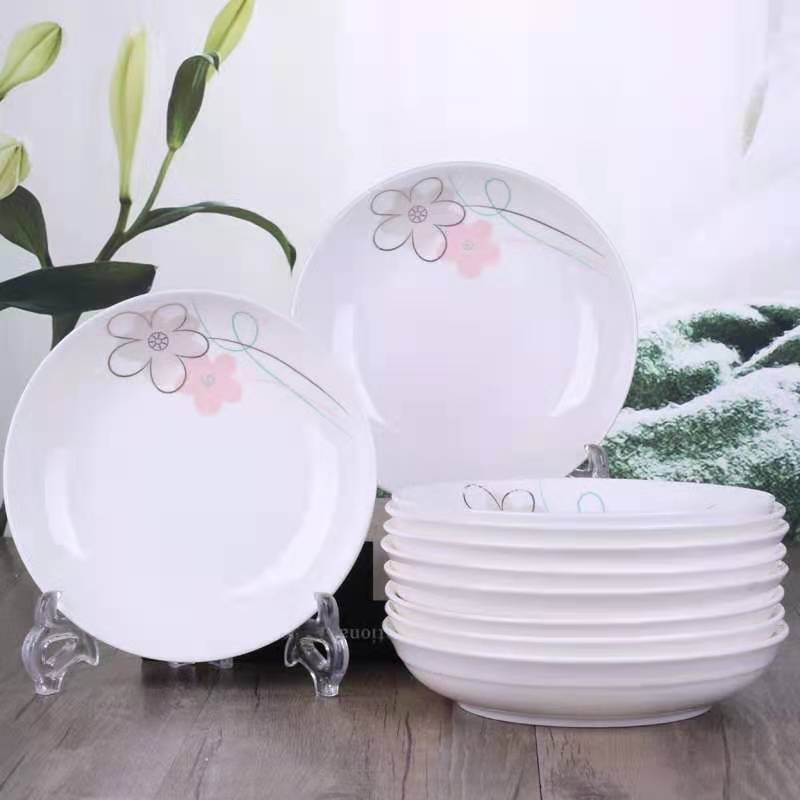 4-10 pcs household plate ceramic deep turnip plate dish fruit plate meal tray tableware