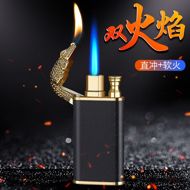 clearance dolphin double fire lighter inflatable windproof multifunctional faucet valentine‘s day gift for boyfriend personalized customization