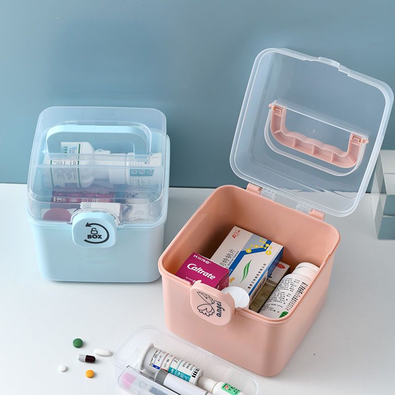 Medicine Box Family Pack Household Large Capacity Multi-Layer Medicine Box Full Set of Emergency Medical and Medical Storage Medicine Small Medicine Box