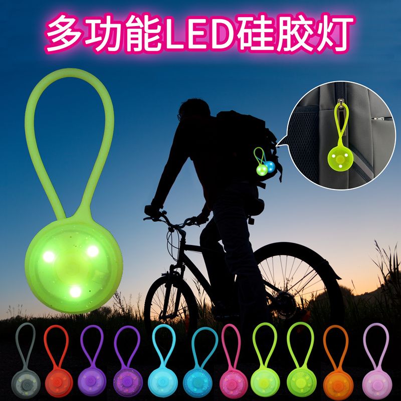 led mini backpack light keychain light night running lamp luminous flash flashlight children‘s bicycle scooter light