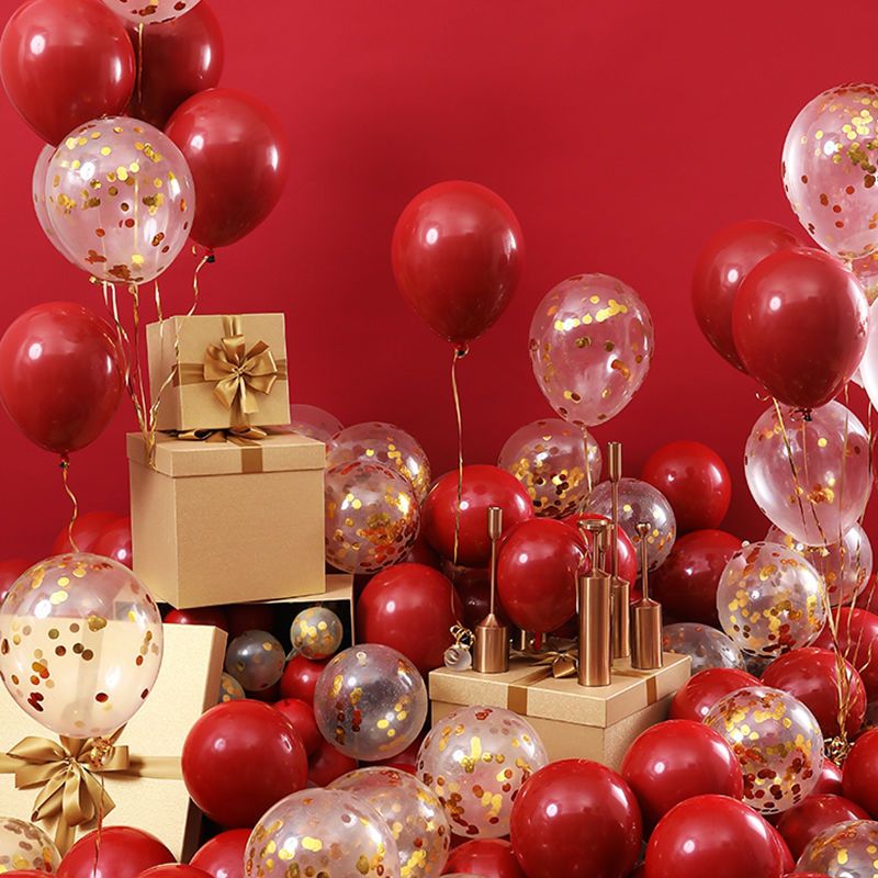 Wedding Balloon Wedding Room Decoration Supplies Birthday Layout Double-Layer Gem Red Thickened Explosion-Proof Balloon Wholesale