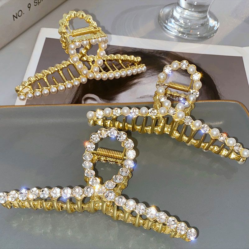 south korea large grip back head hairpin instafamous metal hair clip headdress elegant graceful shark clip hair claw