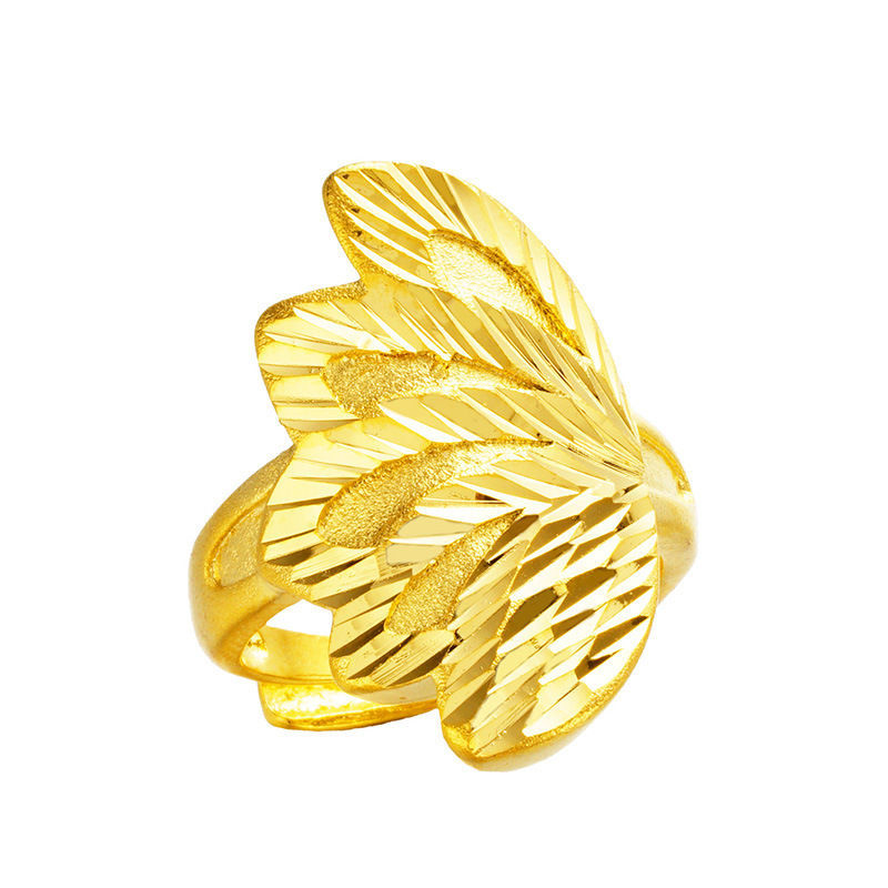 Classic Alluvial Gold Ring Female Alluvial Gold Ring Female Large Flower Adjustable Mouth Ring Fashion Colorfast Ring