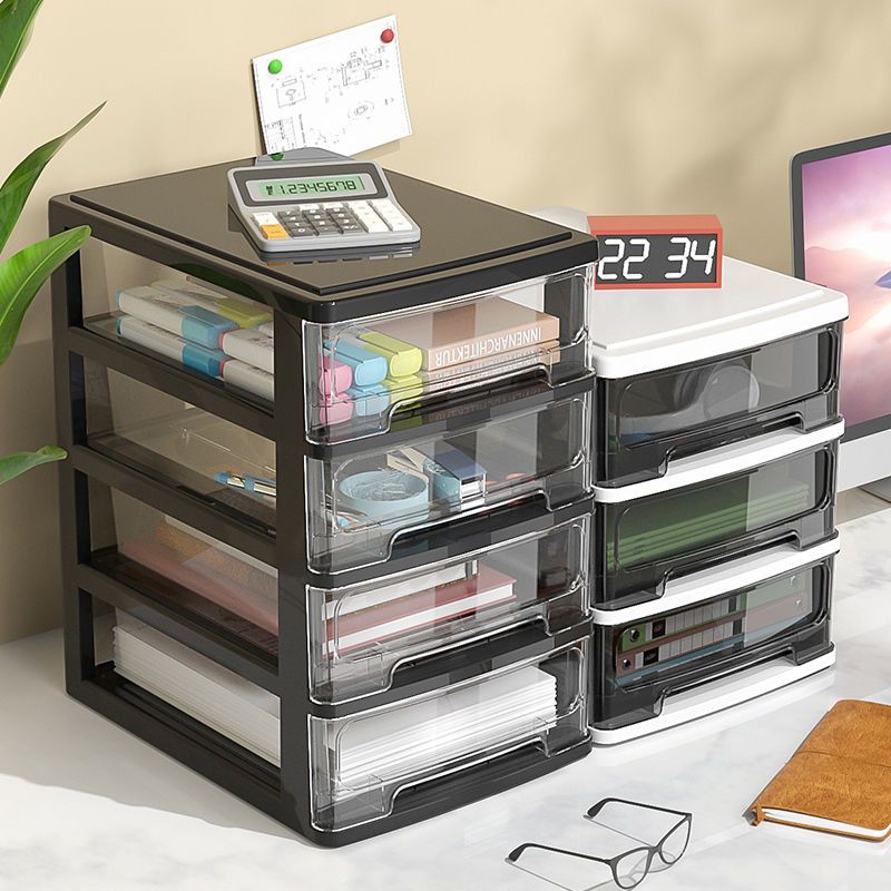 transparent office desktop storage box drawer cosmetic storage cabinet desk student dormitory file sundries box