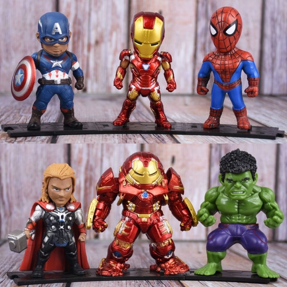 avengers 4 marvel q version spider iron man anti-hulk american team hulk hand-made car model play