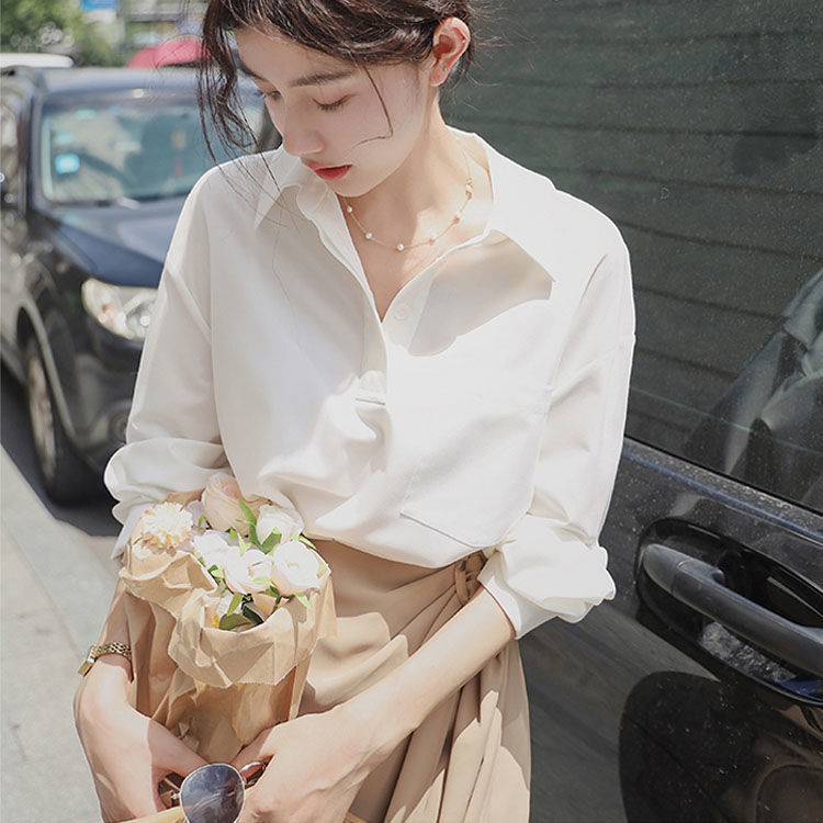 2023 new french style classic style fashion high sense shirt skirt suit female korean style flab hiding slimming suit