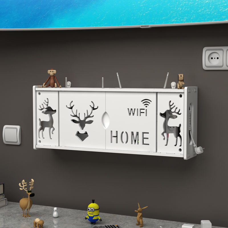 Wireless Router Storage Box Multi-Functional Wall-Mounted Set-Top Box Storage Rack Wifi Punch-Free Living Room Home
