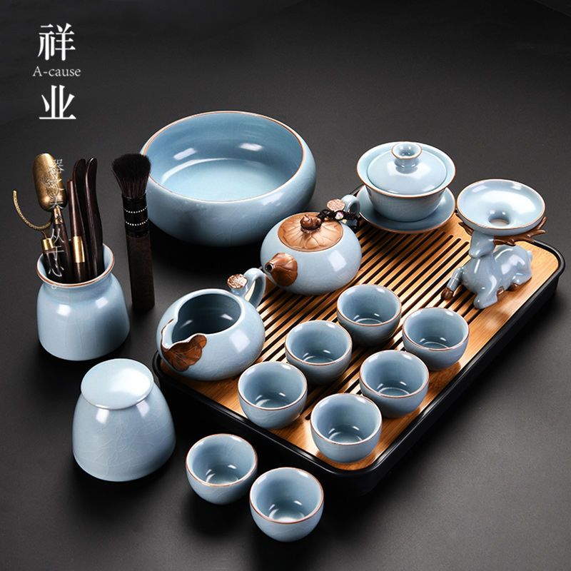 xiangye kung fu tea set suit home office full set tea making device new high-end teapot cup tea tray table small set