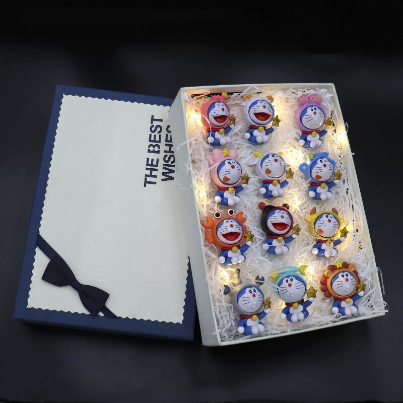 New Blue Fat Twelve Constellation Pokonyan Doraemon Blind Box Desktop Decoration Gifts for Boys and Girls