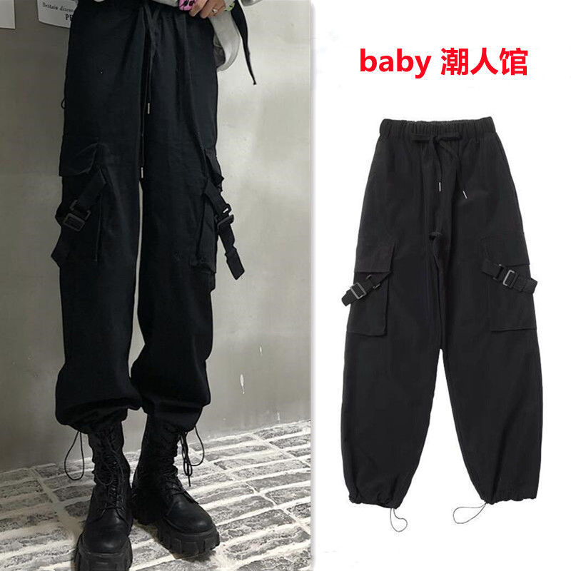 thin/fleece-lined korean style ins ankle banded working pants loose student sports casual straight pants all-matching men‘s and women‘s pants fashion