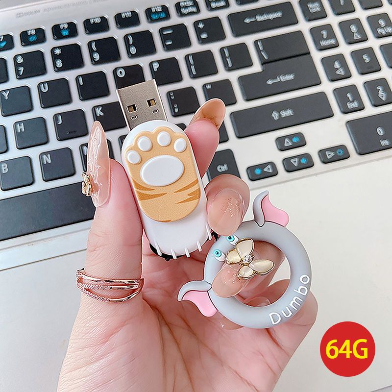 genuine creative usb flash drive 64g cute cartoon mobile phone computer universal genuine high-speed girl student girl heart usb flash drive