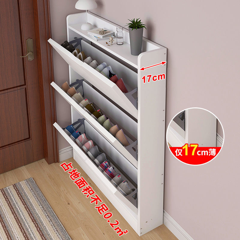 shoe rack simple household small narrow door indoor beautiful bedroom dustproof storage artifact ultra-thin tilting internet celebrity shoe cabinet