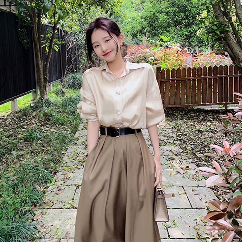 2024 spring new shirt skirt suit women‘s early autumn two-piece suit office worker commuter high-grade suit skirt