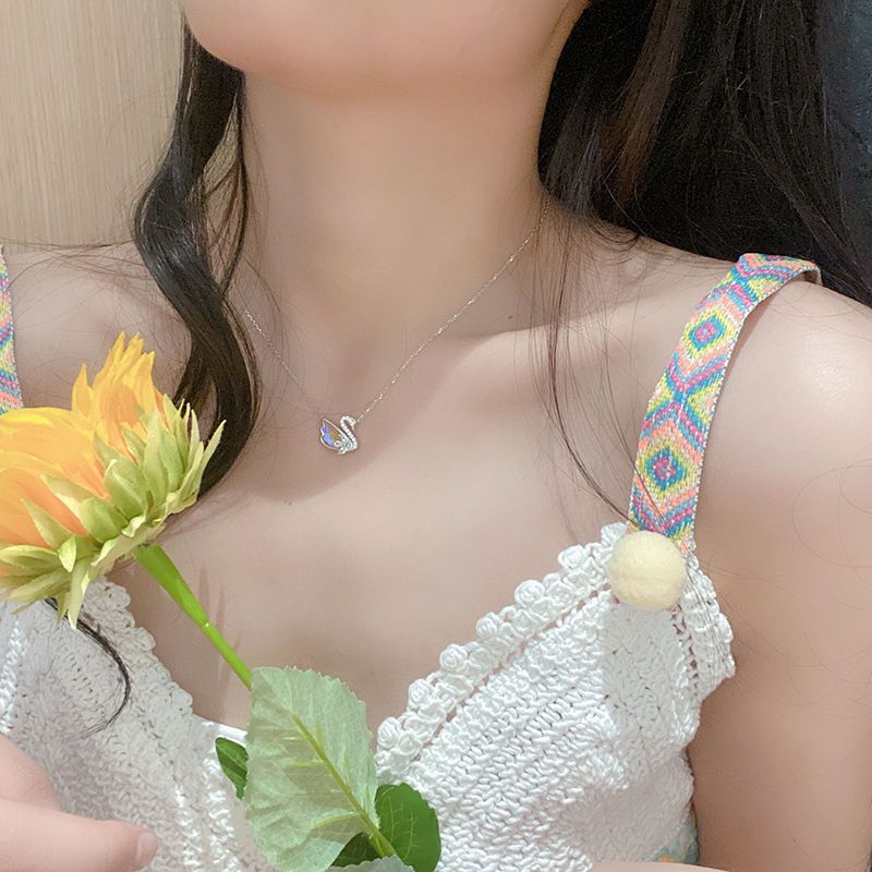 925 Aurora Swan Bracelet Female Student Korean Simple Ins Non-Fading Light Luxury Minority Girlfriends Mori Style Female Fairy