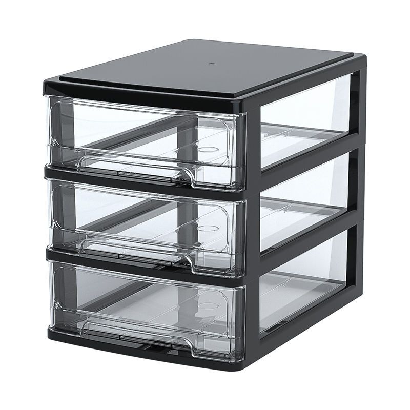 Transparent Office Desktop Storage Box Drawer Cosmetic Storage Cabinet Desk Student Dormitory File Sundries Box