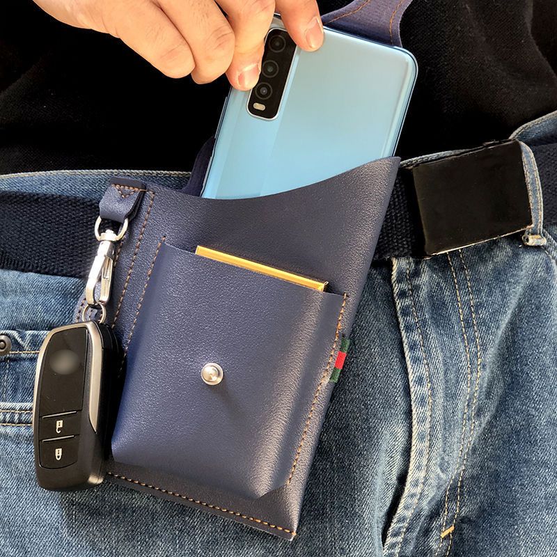 men‘s cell phone belt bag multi-functional large capacity mobile phone bag construction site work waist bag running pouch outdoor cigarette case bag