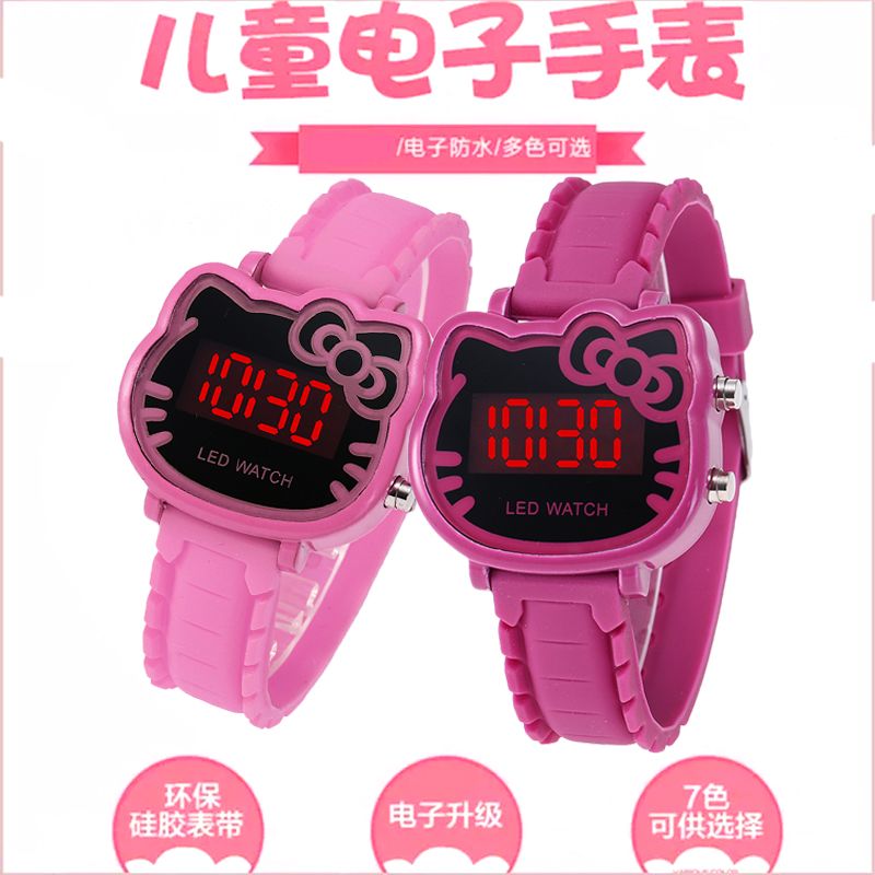 Cartoon Cat Little Girl Cute Watch Girl Primary and Secondary School Students Korean Simple Ins Cute Girl Electronic Watch Female