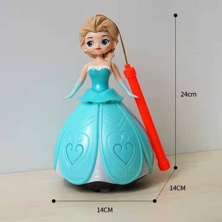 Children's Holiday Electric Rotating Luminous Music Portable Lantern Toy Cartoon Princess Elsa Song New Toy