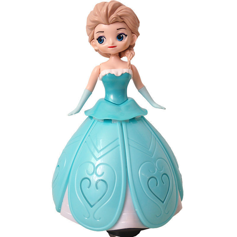 Children's Holiday Electric Rotating Luminous Music Portable Lantern Toy Cartoon Princess Elsa Song New Toy