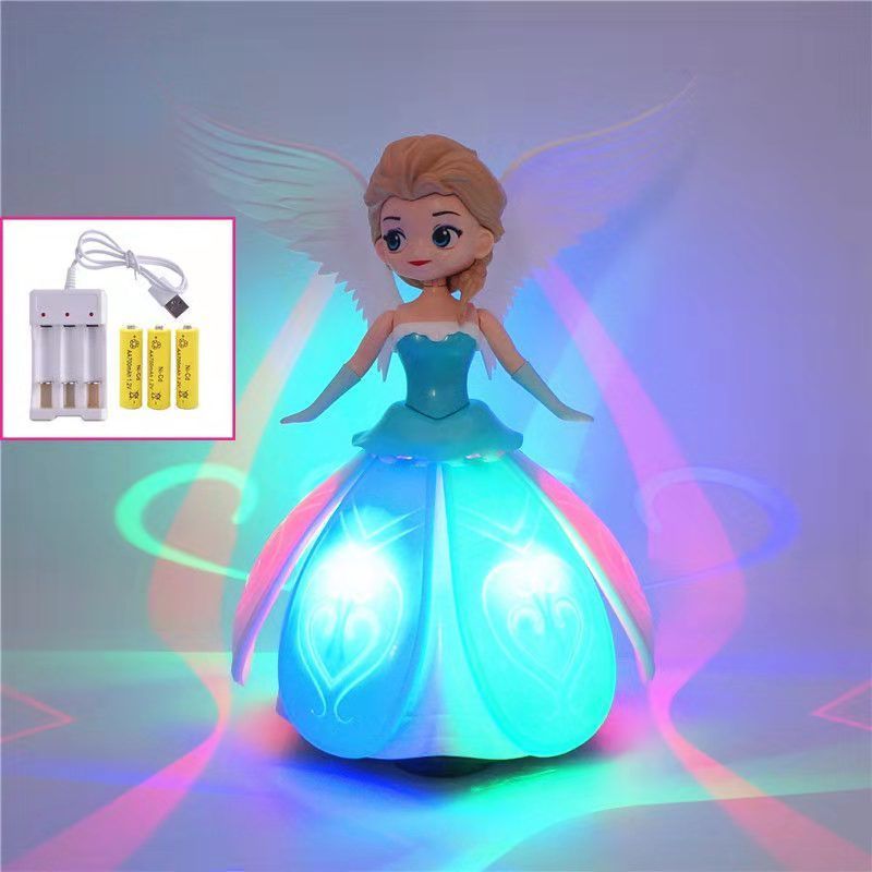 Children's Holiday Electric Rotating Luminous Music Portable Lantern Toy Cartoon Princess Elsa Song New Toy