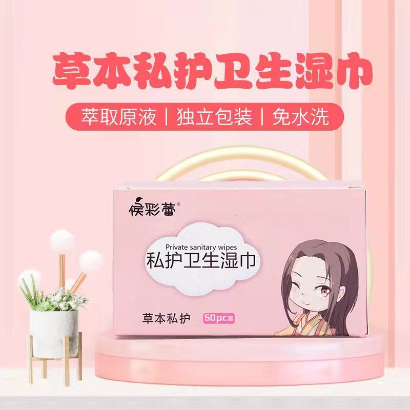 Private Part Wipes Adult Men and Women Cleaning Gynecological Qianjin Jieyin Independent Packaging Hygiene Antibacterial Wipes Wholesale