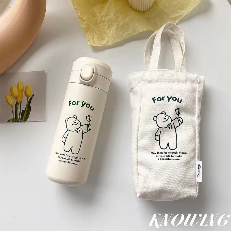 304 stainless steel thermos cup korean simple cute student vacuum cup women‘s good-looking large capacity thermos cup