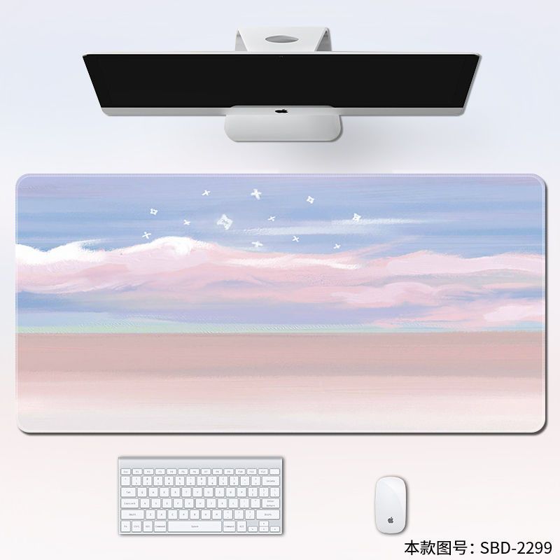 Landscape Oil Painting Oversized Mouse Pad Game Simple E-Sports Wristband Female Office Keyboard Pad Custom Table Mat Student