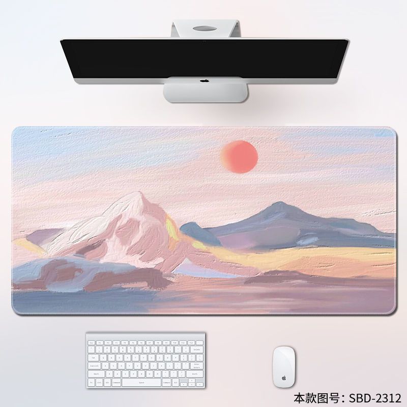 Landscape Oil Painting Oversized Mouse Pad Game Simple E-Sports Wristband Female Office Keyboard Pad Custom Table Mat Student