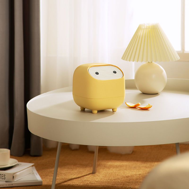 Creative Desktop Trash Bin Bedroom Bedside Bed Storage Bucket Cute Mini Office Press with Lid Small Wastebasket