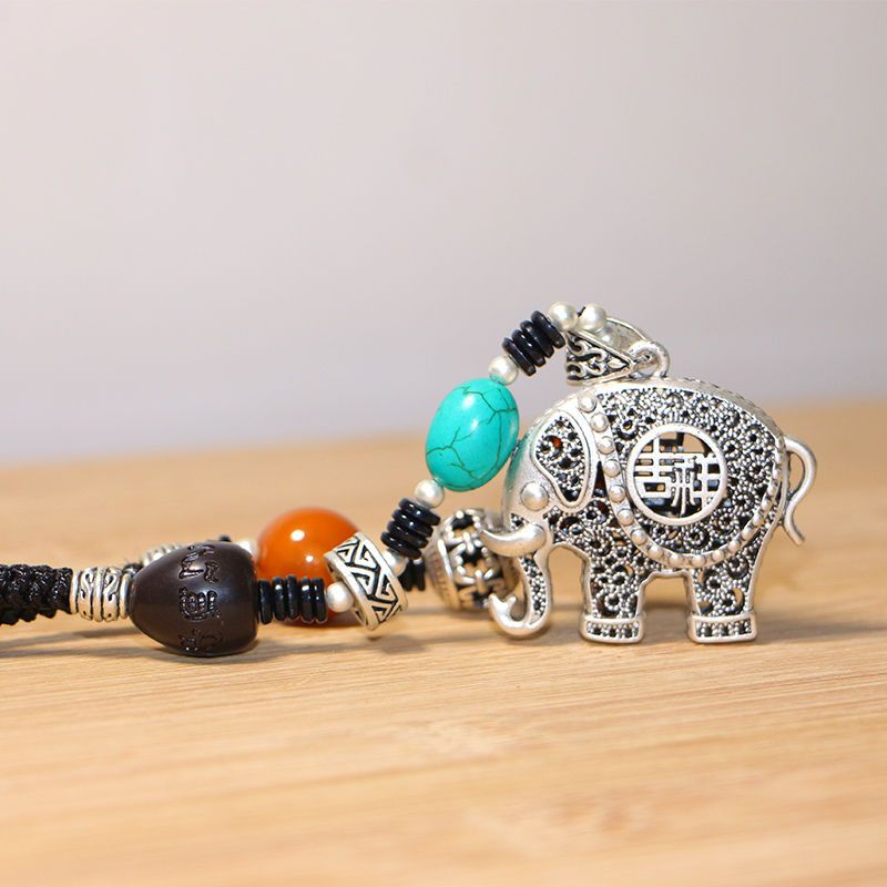 Retro Ethnic Sweater Chain Long Women's All-Match Accessories Artistic New Necklace Tibetan Silver Elephant Pendant