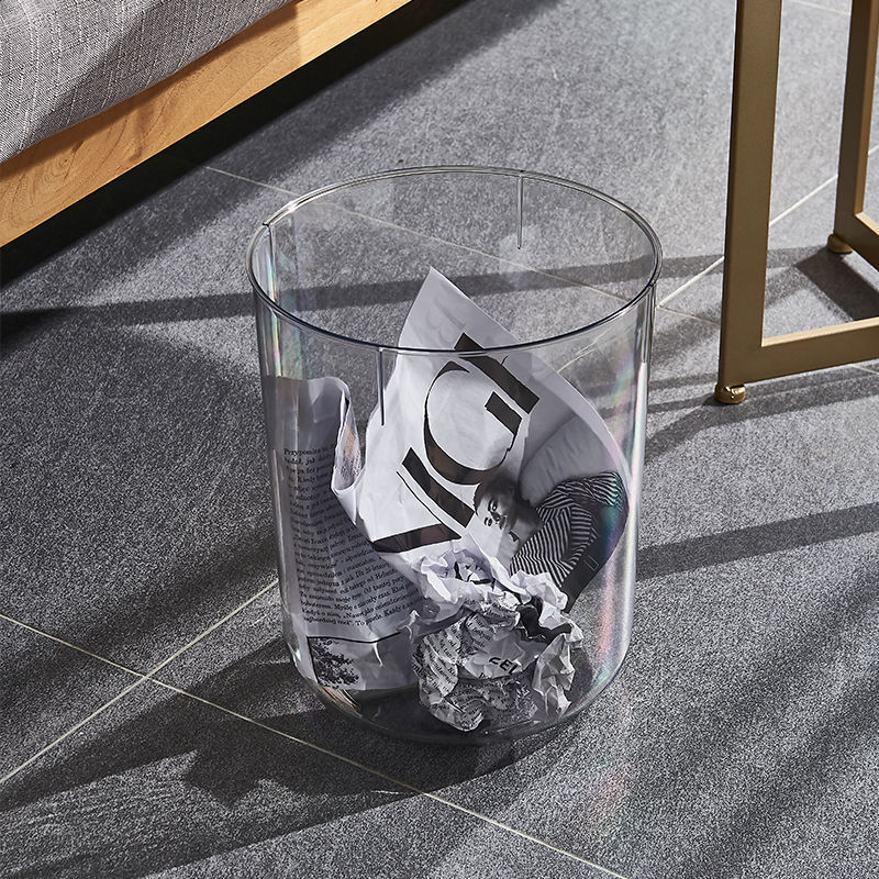 Household Transparent Trash Can Classification Living Room Bedroom Ins Style Large Capacity Dormitory Office Desk Surface Panel Storage Paper Cage