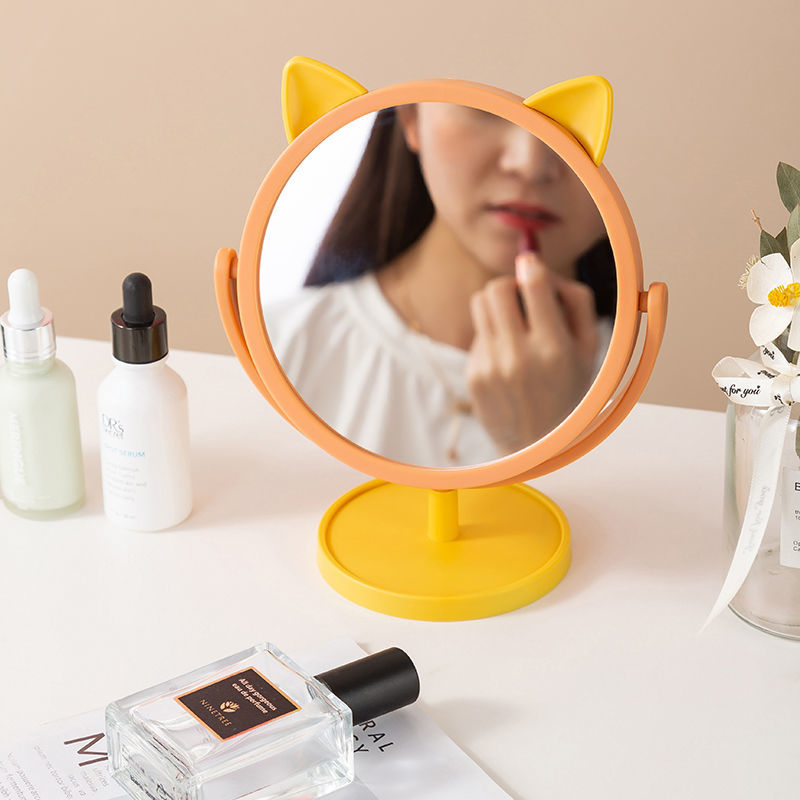 Cosmetic Mirror Household Small Desktop Can Stand Folding Mirror Office Student Cute Dormitory Handheld Cosmetic Mirror