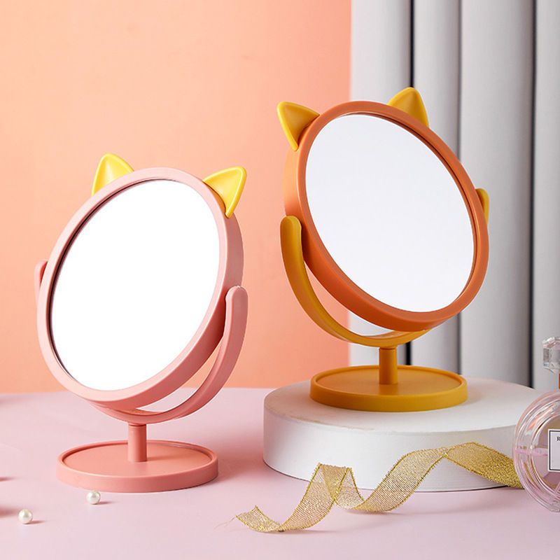 Cosmetic Mirror Household Small Desktop Can Stand Folding Mirror Office Student Cute Dormitory Handheld Cosmetic Mirror