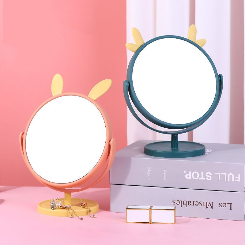 Cosmetic Mirror Household Small Desktop Can Stand Folding Mirror Office Student Cute Dormitory Handheld Cosmetic Mirror