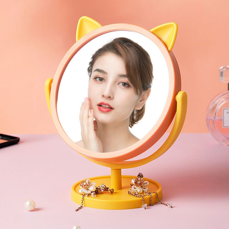 Cosmetic Mirror Household Small Desktop Can Stand Folding Mirror Office Student Cute Dormitory Handheld Cosmetic Mirror