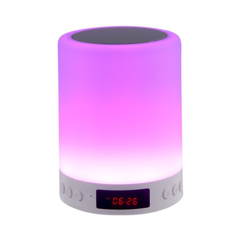 Creative Wireless Bluetooth Audio Led Small Night Lamp Rechargeable Music Colorful Table Lamp Bedroom Bedside Alarm Clock Girl Ins