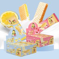 爱莲巧俄罗斯大头娃娃多口味威化饼干25g*15根整盒装