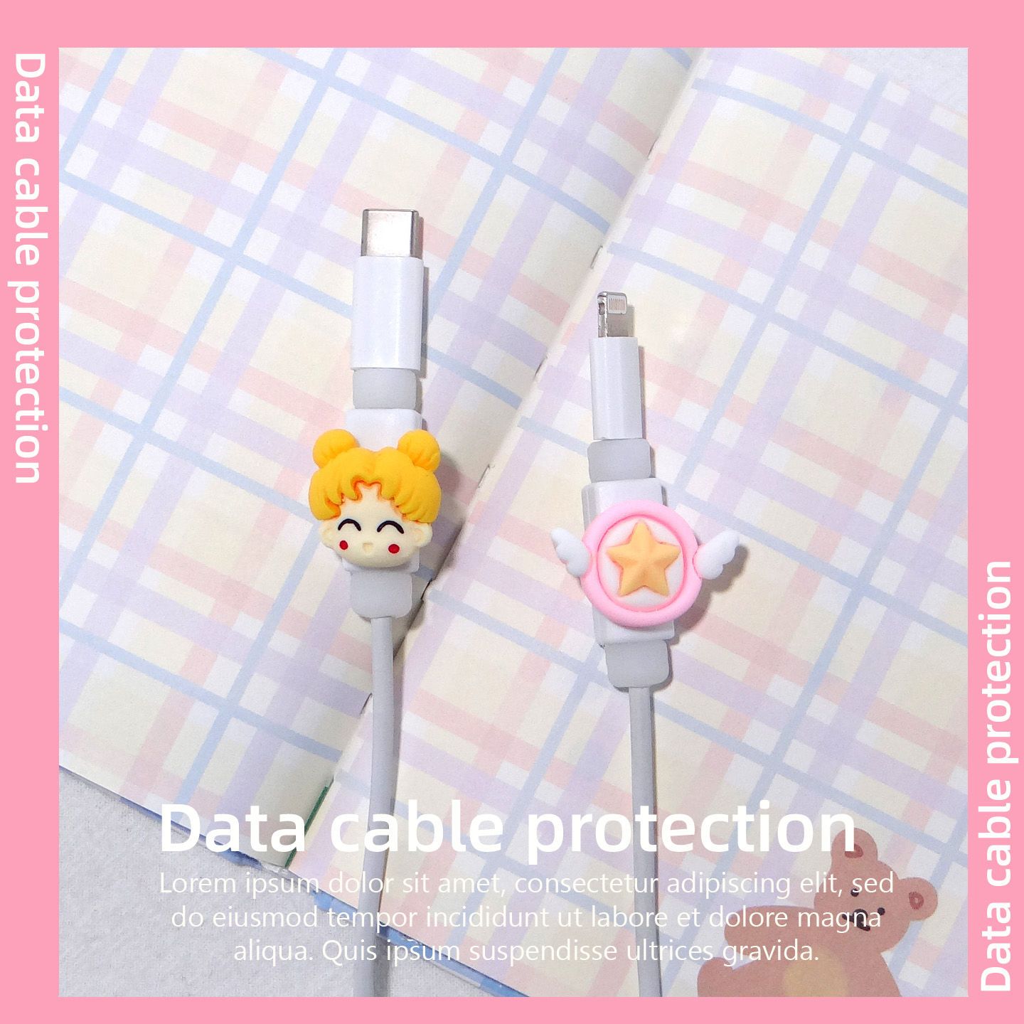 Cartoon USB Cable Protection Sleeve for Apple Android Huawei Charger Protection Head Anti-Break Xiaomi Glory
