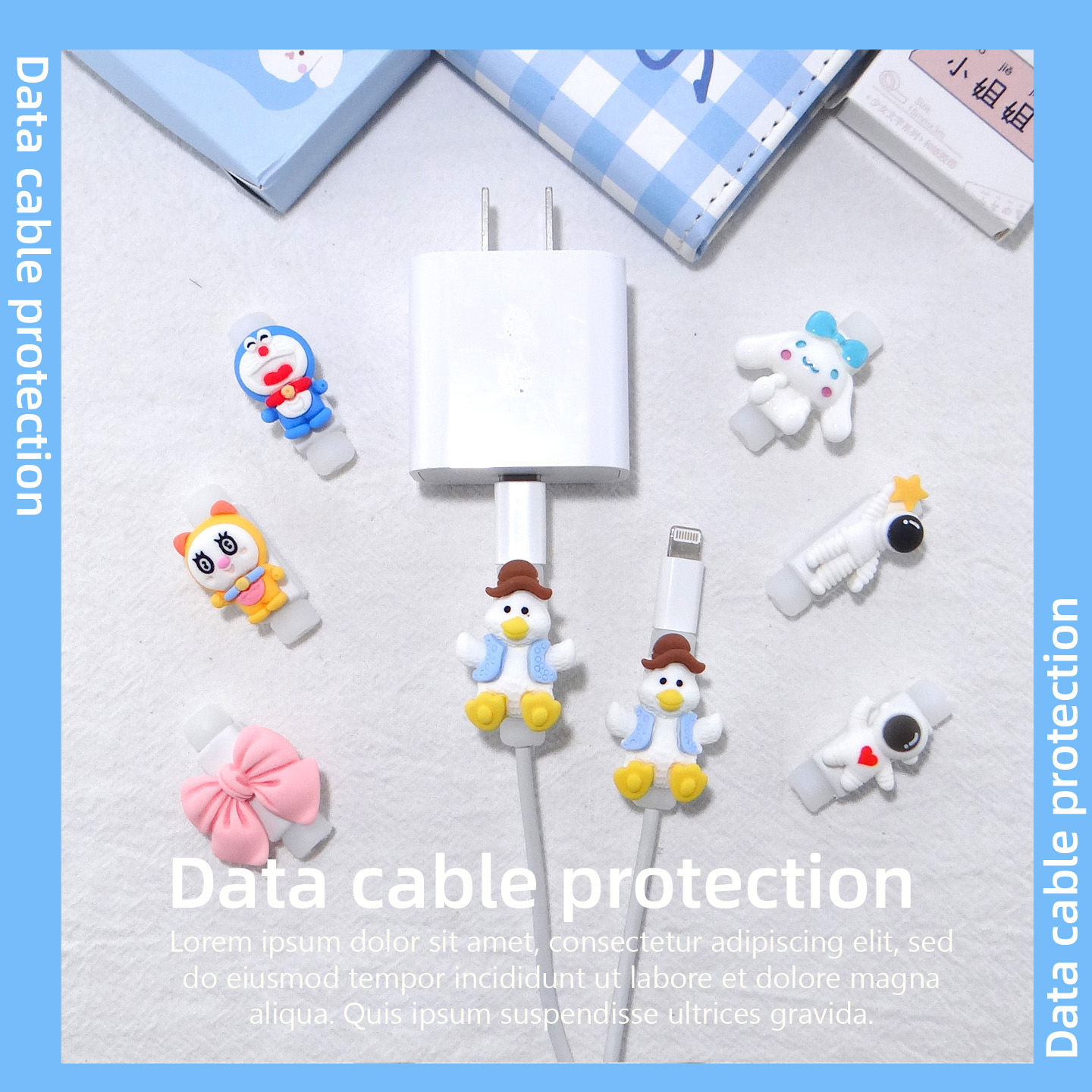 Cartoon USB Cable Protection Sleeve for Apple Android Huawei Charger Protection Head Anti-Break Xiaomi Glory