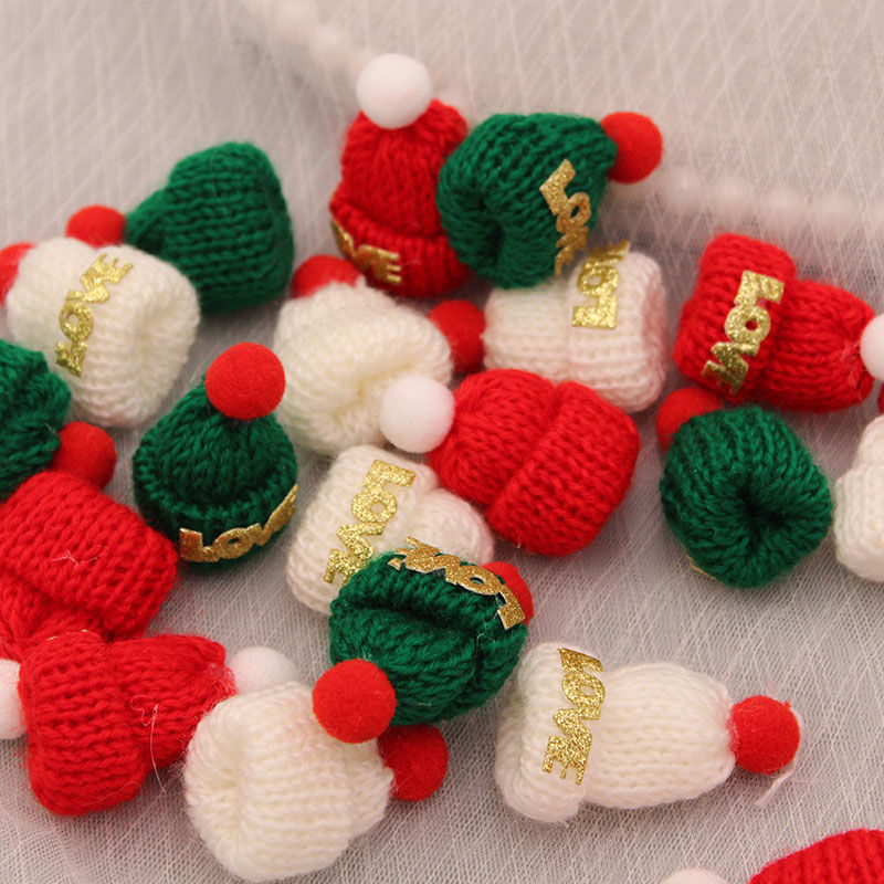 10/20 mixed hair christmas wool hat cherry diy hairpin headdress brooch ornament material decoration accessories