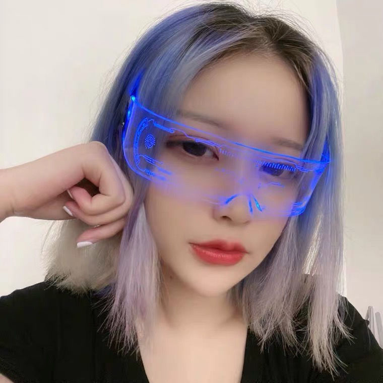 Rechargeable Science Fiction Luminous Glasses Birthday Online Red Future Technology Glasses Bar Eye Protection Glasses