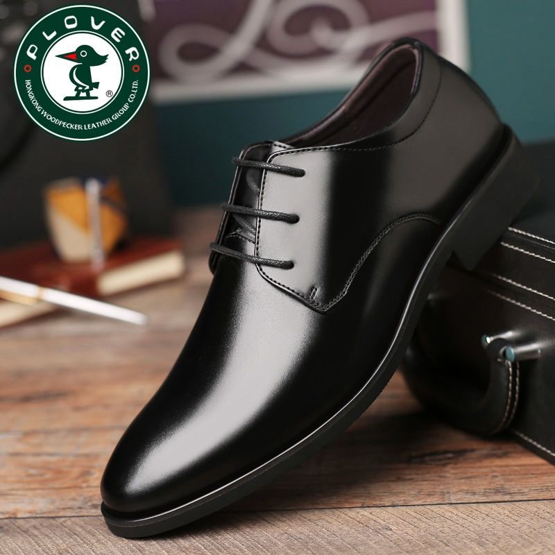 plover new men‘s leather shoes men‘s lace-up casual leather shoes youth business work shoes men‘s fashion