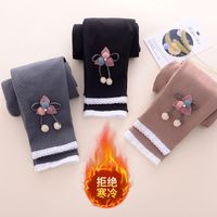 女童加绒打底裤加厚外穿春秋秋冬中厚小女孩一体休闲外穿打底裤