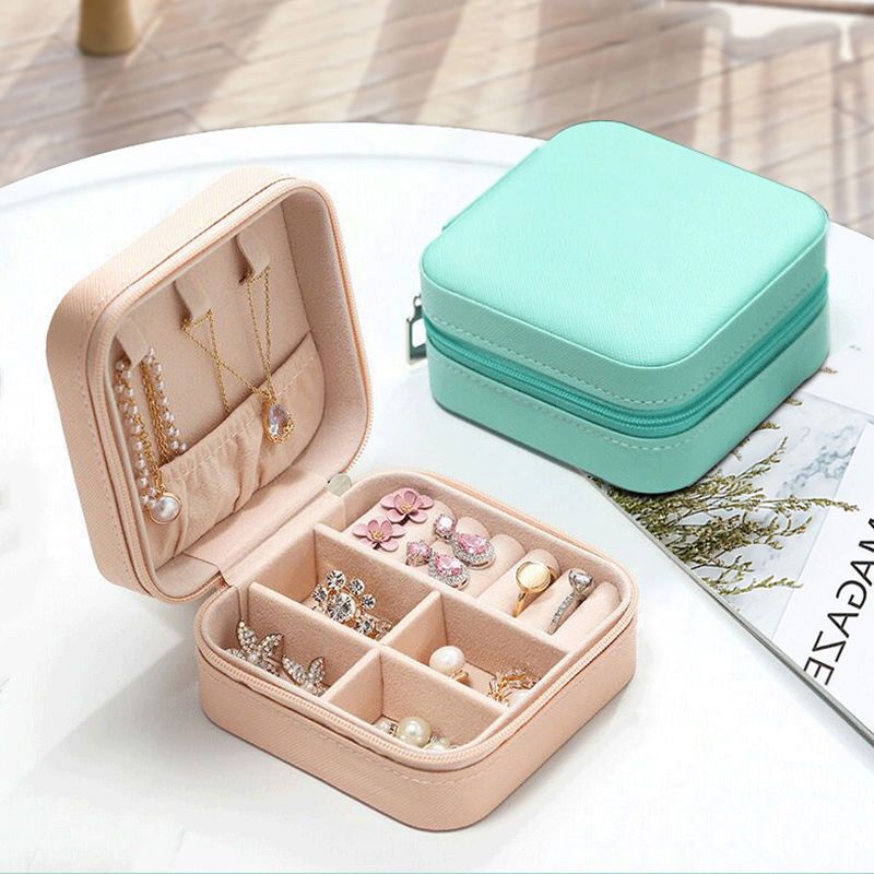 Simple and Convenient Ornament Storage Box Home Travel Ear Stud Necklace Ring Jewelry Princess Storage Jewelry Box in Stock