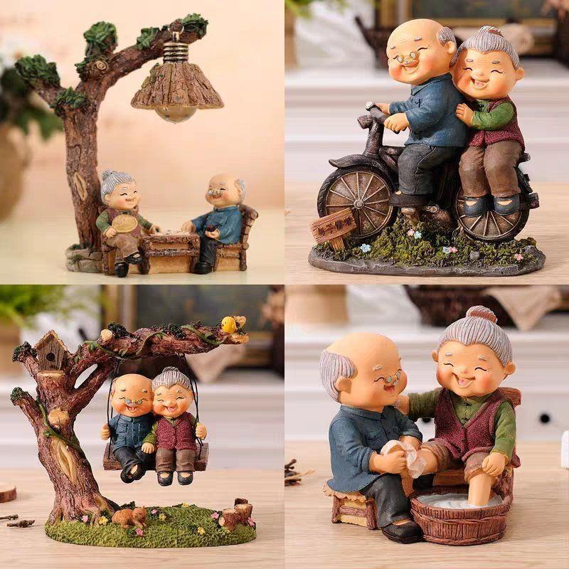 couple men and women old man crafts home old lady creative table decorations living room small ornaments birthday gift