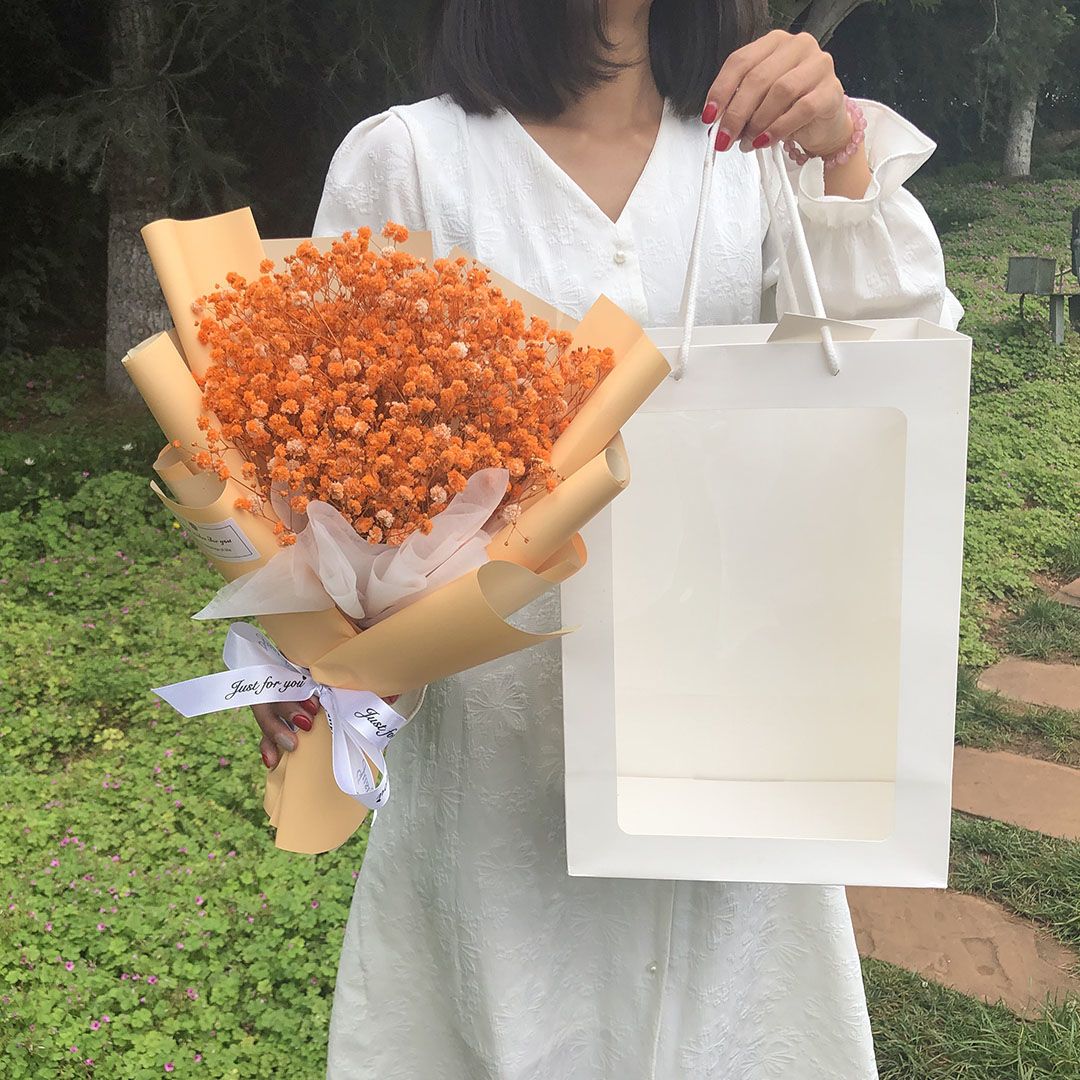 Preserved Fresh Babysbreath Bouquet Rose Dried Flower Internet Celebrity Send Girlfriend Girlfriend Birthday Photo Valentine's Day Teacher's Day