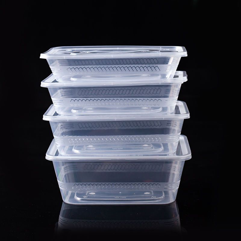 disposable lunch box wholesale rectangular plastic fruit crisper bento lunch box transparent takeaway packing box with lid