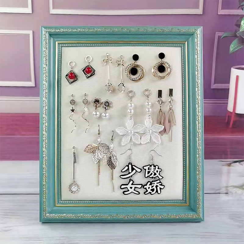 necklace display stand earrings storage board home photo frame wall hanging ear rings shelf dresser display jewelry ornaments