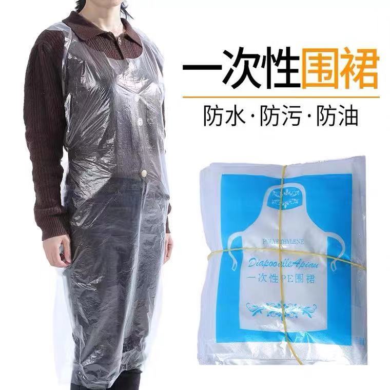 Disposable Apron PE Independent Packaging Transparent Plastic Hot Pot Lobster Food Catering Commercial Factory Wholesale
